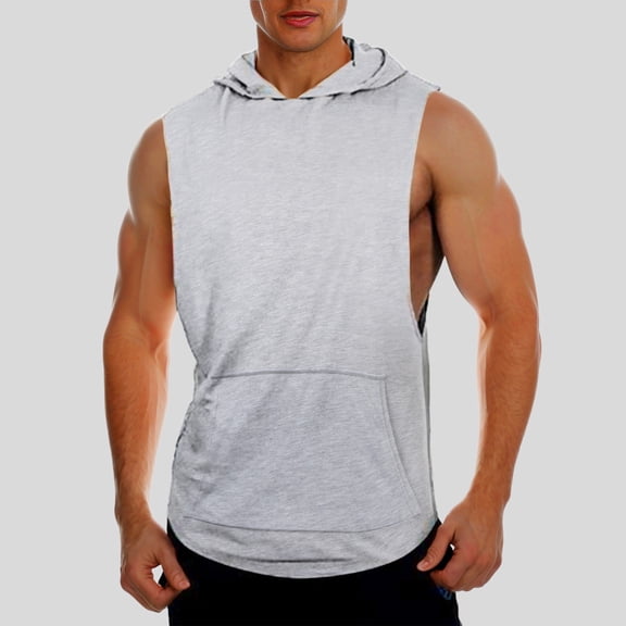 Men's Tank Tops Shirt Sleeveless Hoodie Fitness Hoodie