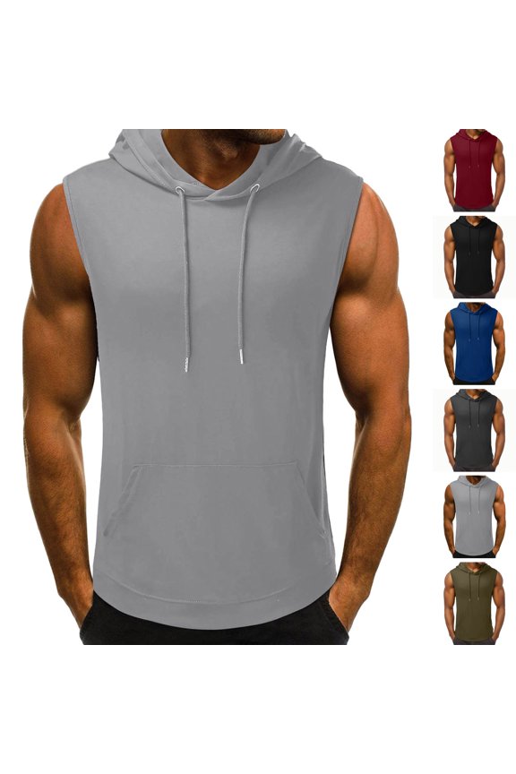 Men's Tank Tops Sleeveless Tops Silver Summer Tops Loose Essentials