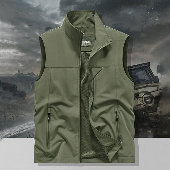 Men's Tank Tops Sleeveless Vest for Summer Outdoor Travel Work Fishing Cargo Pockets Lightweight Breathable Comfortable Durable