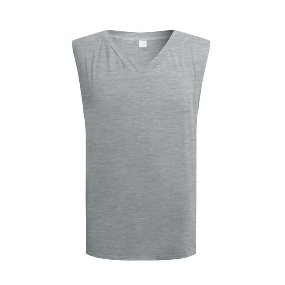 Men's Tank Tops Solid Color Loose V Neck Casual Sleeveless Vest T Shirts Outwear