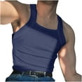 thumbnail image 1 of Men's Tank Tops Square Neck Cut Muscle Ribbed Shirts Size for Men Big Size 4XL Navy, 1 of 6