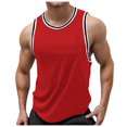 thumbnail image 1 of Men's Tank Tops Summer Round Neck Sleeveless Solid Color Vest T-Shirts Activewear, 1 of 7