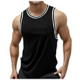 thumbnail image 1 of Men's Tank Tops Summer Round Neck Sleeveless Solid Color Vest Tee Shirts Beachwear, 1 of 7