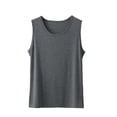 thumbnail image 1 of Men's Tank Tops Undershirts, Crew Neck Modal Comfort Soft Sleeveless Shirt Dark Gray, 1 of 5