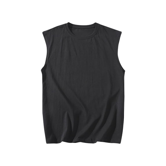 Men's Tank Undershirt, Cotton Tank Undershirt, Moisture-Wicking, Breathable Big and Tall Size M-5XL Black