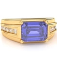 thumbnail image 1 of Men's Tanzanite Diamond Channel Ring In Solid 14k Yellow Gold, 1 of 6