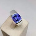 thumbnail image 1 of Men's Tanzanite Gemstone Ring For Him Handmade 925 Sterling Silver Signet Rings For Men Wedding Gift Ring Stackabe Tanzanite Birthstone Ring, 1 of 2