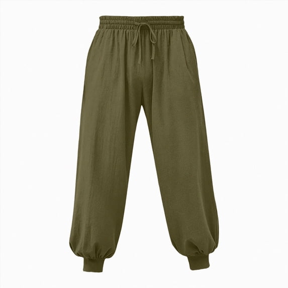 Men's Tapered Chino Pants with Pockets Mens Sweatpants with Pockets Outdoor Running Jogger Pants Elastic Waist Drawstring Workout Casual Sweatpants S Green