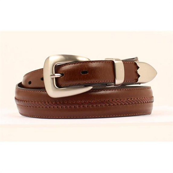 Men's Tapered Lace Embellishment Belt Brown 44