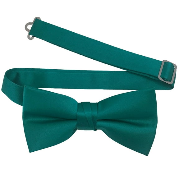Men’s Teal Formal Satin Pre-Tied Bow Tie in a Variety of Colors by Spencer J’s Signature Satin Collection