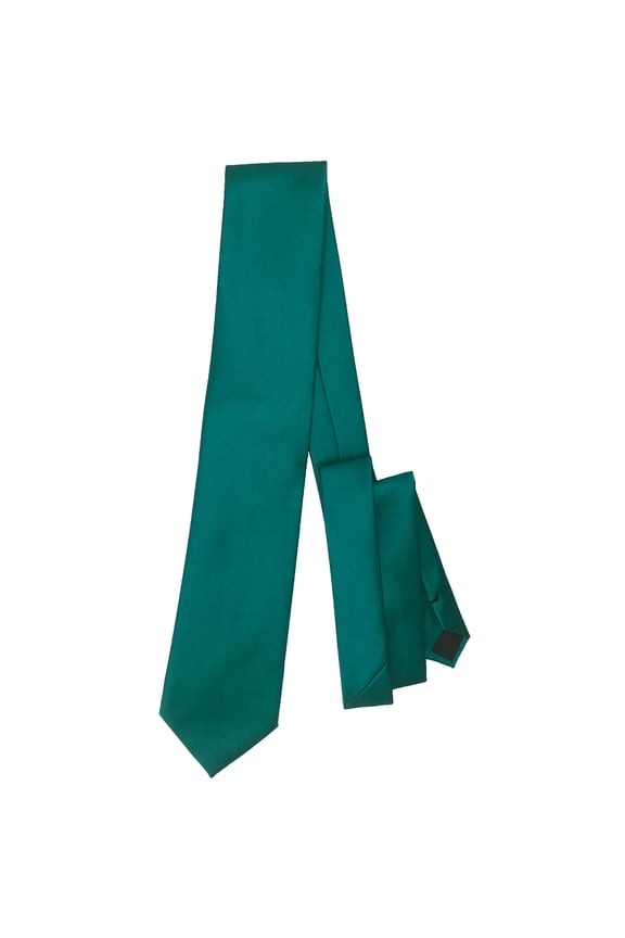 Men’s Teal Formal Satin Self-Tie Skinny Tie in a Variety of Colors by Spencer J’s Signature Satin Collection