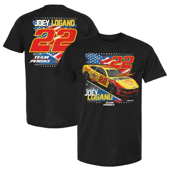 Men's Team Penske Black Joey Logano Shell/Pennzoil Patriotic Car T-Shirt
