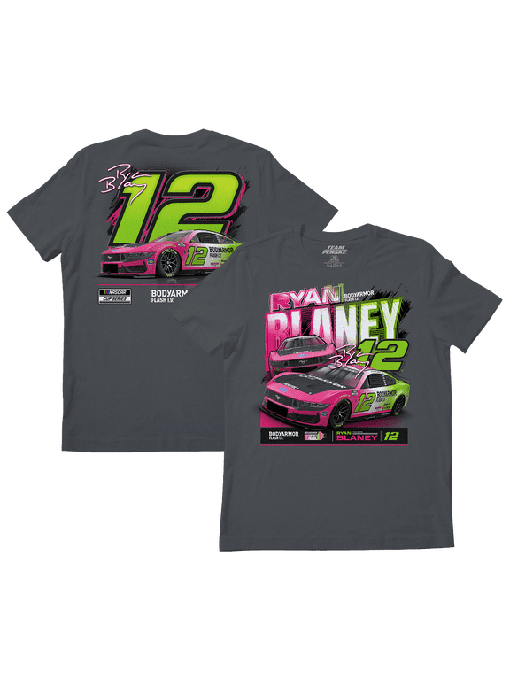 Men's Team Penske Charcoal Ryan Blaney #12 Body Armor Flash IV T-Shirt