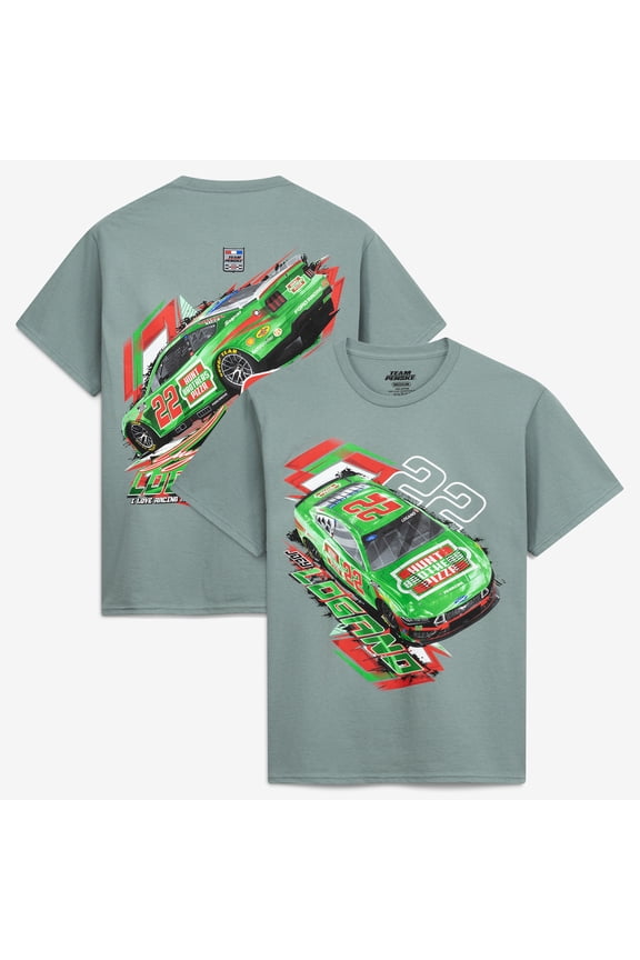 Men's Team Penske Light Green Joey Logano #22 Hunt Brothers Pizza T-Shirt