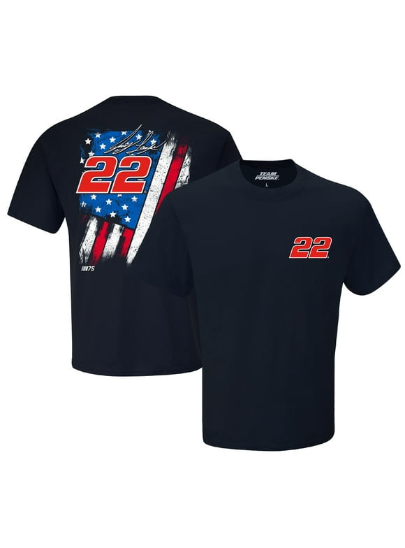 Men's Team Penske Navy Joey Logano Exclusive Tonal Flag T-Shirt