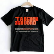 Men's Teamready Black TShirt Retro Style Design Orange & Red Letters Minimalist Professional Quality