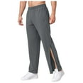 thumbnail image 1 of Men's Tear Away Basketball Pants High Split Snap Button Athletic Pants Hip Hop Casual Street Pants with Pockets Casual Pants for Men Elastic Waist, 1 of 9