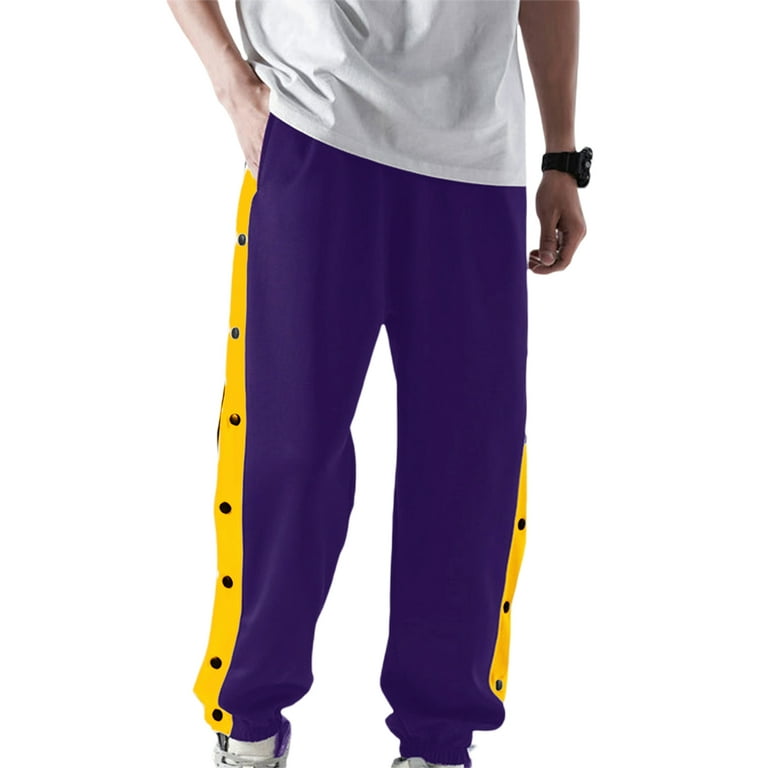 Men s Tear Away Pants Basketball Pants Split Snap Button Sweatpants Walmart