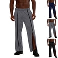 thumbnail image 1 of Men's Tear Away Pants with Full Zipper Legs, Breakaway Cotton Sweatpants Open Bottom for Sports, Dance and Performance,Navy,2XL, 1 of 5