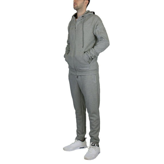 Men's Tech Fleece Hoodie & Jogger 2-Piece Matching Set With Heat Seal Zipper Design (Sizes, S to 4XL)