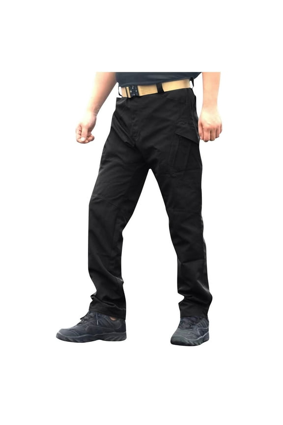 Men's Technical Adventure Trousers Lightweight Ripstop Hiking Pants 9-Pocket Tactical Workwear, Stretch Fabric with Ventilation, Outdoor Cargo Pants