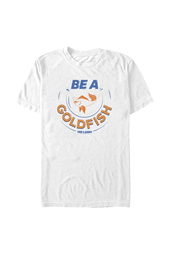 Men's Ted Lasso Be A Goldfish Graphic Tee White 3X Large