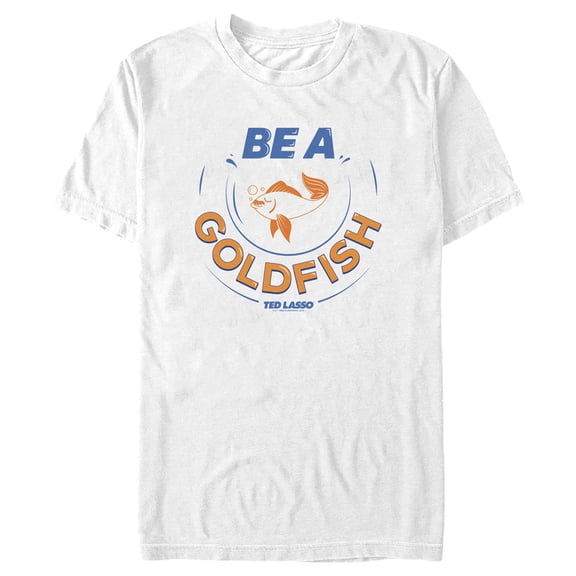 Men's Ted Lasso Be A Goldfish Graphic Tee White Large