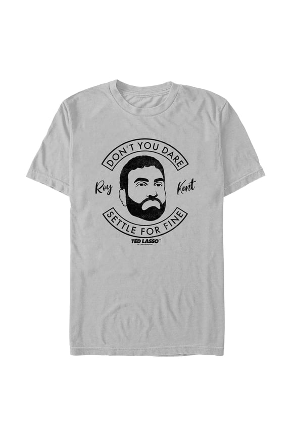 Men's Ted Lasso Roy Kent Don't You Dare Graphic Tee Silver Large