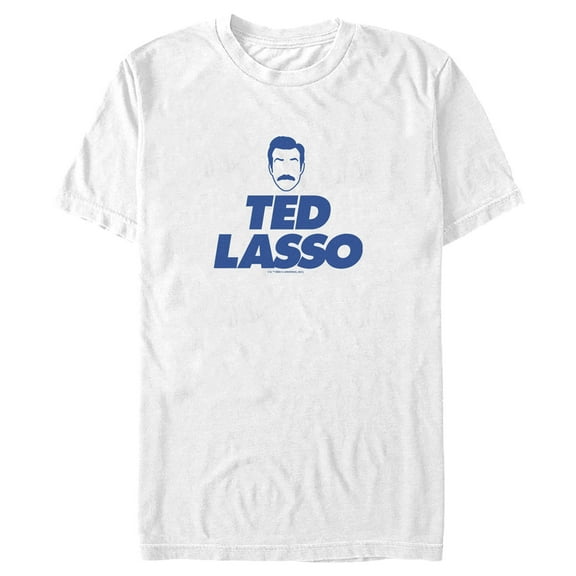 Men's Ted Lasso Silhouette Outline Face Logo  Graphic Tee White Large
