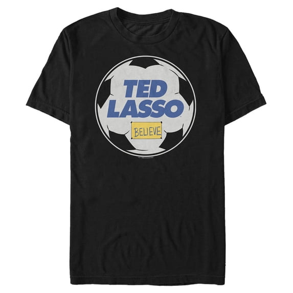 Men's Ted Lasso Soccer Ball Graphic Tee Black Large