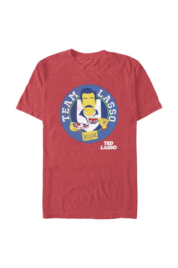 Men's Ted Lasso Team Believe Graphic Tee Red Heather Small