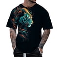 thumbnail image 1 of Youmylove Men's T-shirt Tiger Printed Short Sleeve Crew Neck Loose Casual Fashionable Tees Male's top Fashion Versatile Leisure Dailywear, 1 of 3