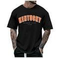 thumbnail image 1 of Men's Tee Shirts Kentucky Printed Oversized Trendy Tshirts Round Neck Short Sleeved T Shirt Fashion Versatile Pullover Tshirt, 1 of 3