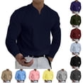 thumbnail image 1 of Men's Tee Shirts Oversized T Shirts for Man Long Sleeve V Neck Classic Tees Men, 1 of 4
