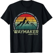Men's Tee Vintage Waymaker Promise Keeper Miracle Worker Christian T-Shirt, Comfortable Breathable Soft Tee, Men's 100% Cotton Graphic T-Shirt 180gsm