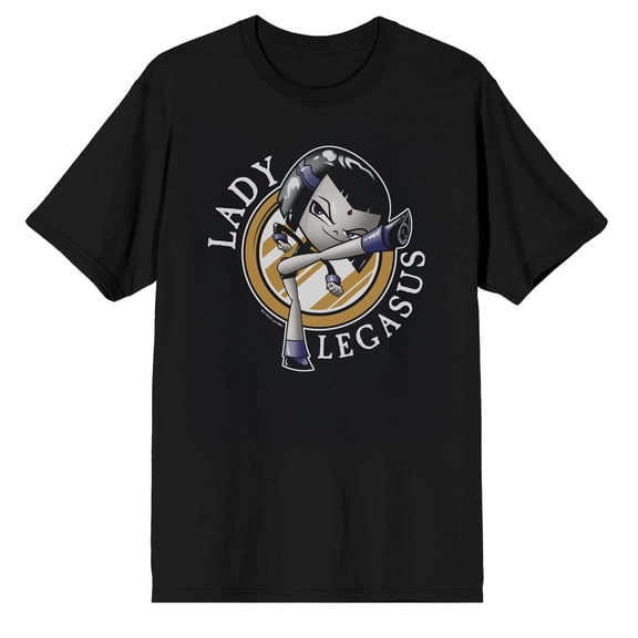Teen Titans Go Lady Legasus on Black Short Sleeve Adult T-Shirt-6XL