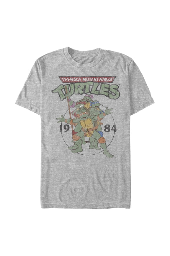 Men's Teenage Mutant Ninja Turtles 1984 Heroes Graphic Tee Athletic Heather Large