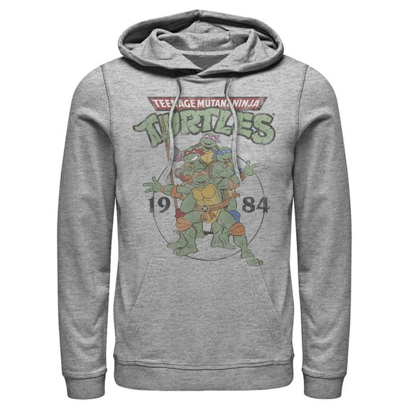 Men's Teenage Mutant Ninja Turtles 1984 Heroes  Pull Over Hoodie Athletic Heather Large