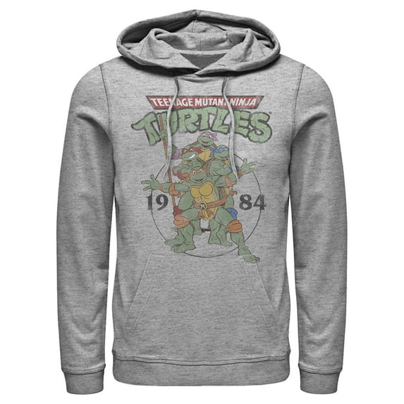 Men's Teenage Mutant Ninja Turtles 1984 Heroes Pull Over Hoodie Athletic Heather Small