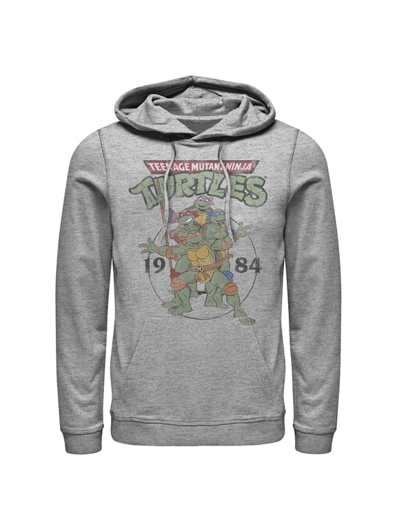 Men's Teenage Mutant Ninja Turtles 1984 Heroes Pull Over Hoodie Athletic Heather X Large
