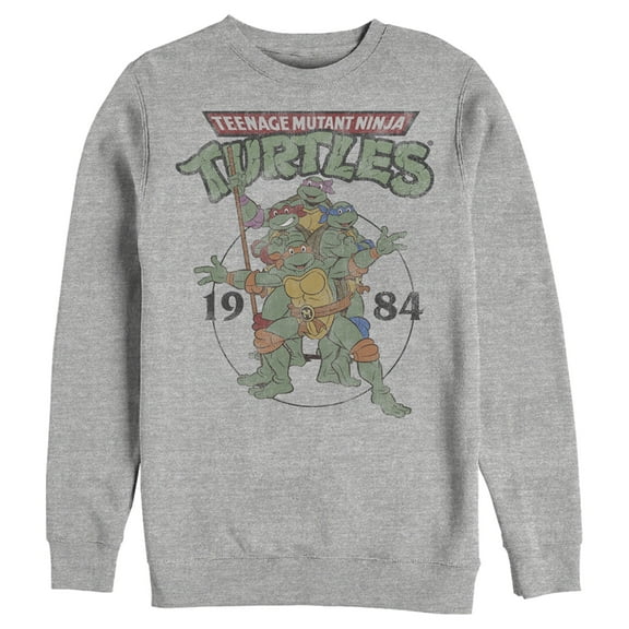 Men's Teenage Mutant Ninja Turtles 1984 Heroes  Sweatshirt Athletic Heather 3X Large
