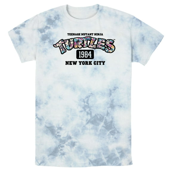 Men's Teenage Mutant Ninja Turtles 1984 New York City Floral Logo Graphic Tee White/Blue X Large