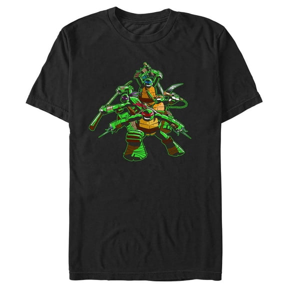 Men's Teenage Mutant Ninja Turtles Action Shot  Graphic Tee Black 2X Large