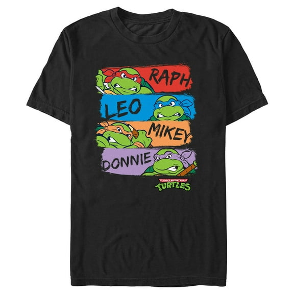 Men's Teenage Mutant Ninja Turtles Artistic Panels  Graphic Tee Black Medium