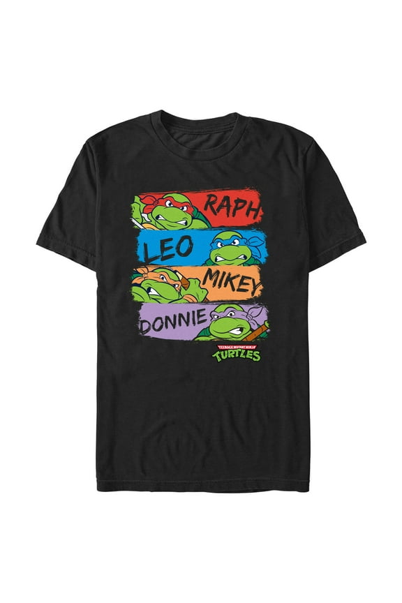 Men's Teenage Mutant Ninja Turtles Artistic Panels  Graphic Tee Black Medium