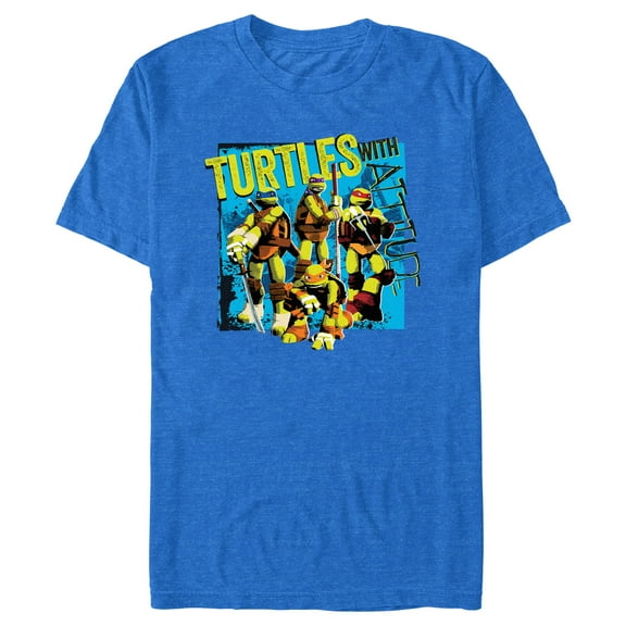 Men's Teenage Mutant Ninja Turtles Attitude Brothers Graphic Tee Royal Blue Heather Small