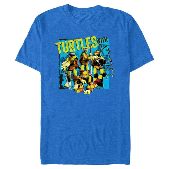 Men's Teenage Mutant Ninja Turtles Attitude Brothers Graphic Tee Royal Blue Heather X Large