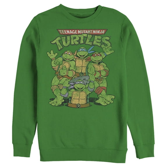Men's Teenage Mutant Ninja Turtles Best Friend Shot Sweatshirt Kelly Green Small
