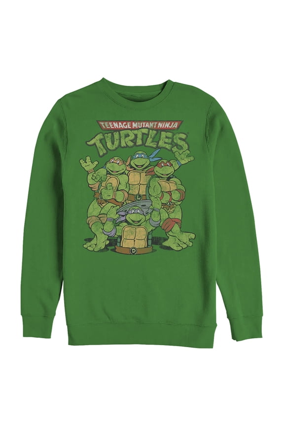 Men's Teenage Mutant Ninja Turtles Best Friend Shot Sweatshirt Kelly Green X Large
