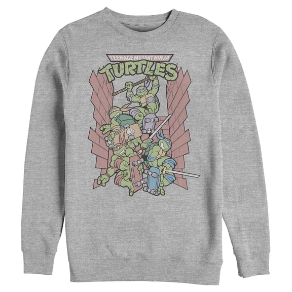 Men's Teenage Mutant Ninja Turtles Brick Jump Sweatshirt Athletic Heather Large